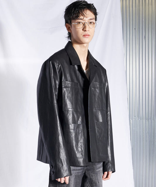 오픈카라 밀리터리 자켓