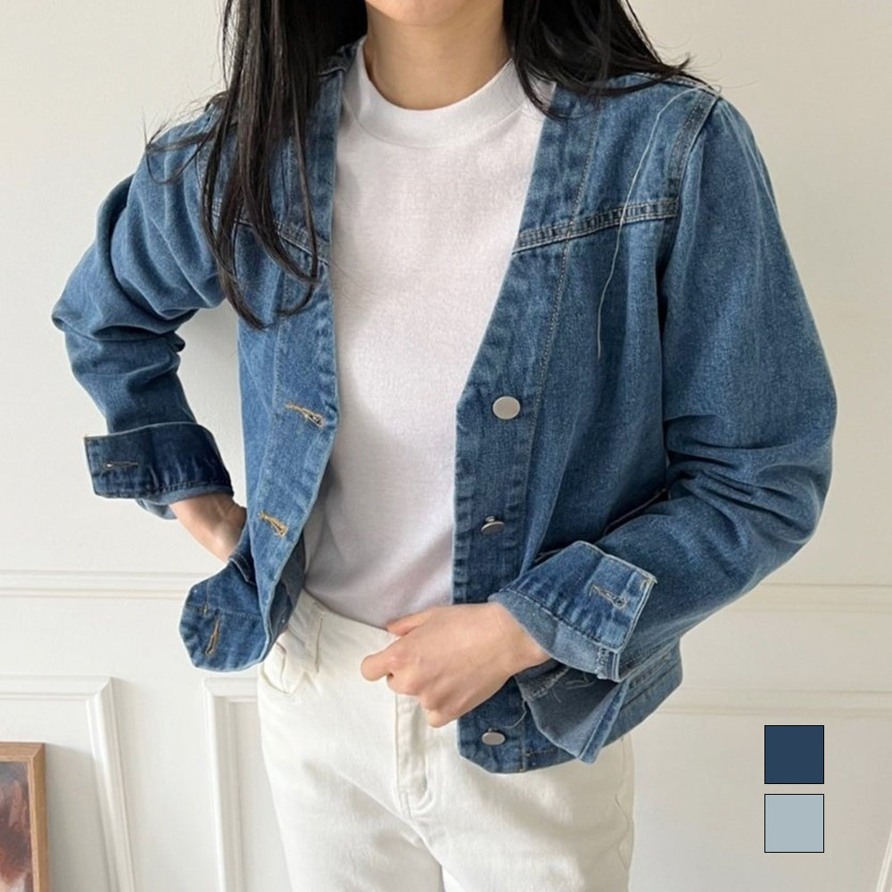 OK_아나카프리 논 카라 빅 포켓 데님 자켓_CPG3SJK009M
