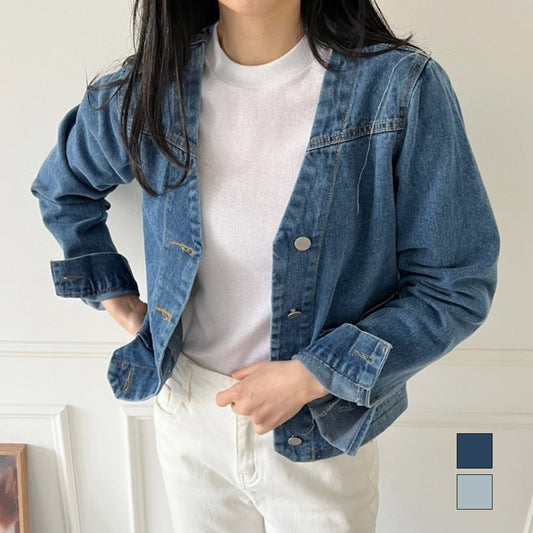 OK_아나카프리 논 카라 빅 포켓 데님 자켓_CPG3SJK009M