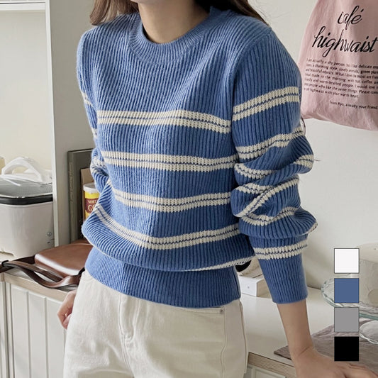 아나카프리 데일리 캐쥬얼 스트라이프 니트_CPG3SPO002M
